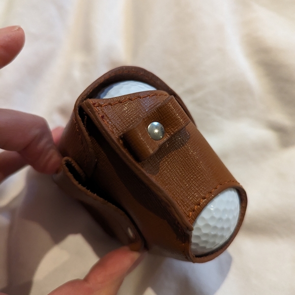 Leather Golf Ball Holder - Picture 2 of 4